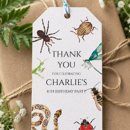 Bug uitnodiging, buiten verjaardag, bug party, gri cadeaulabel