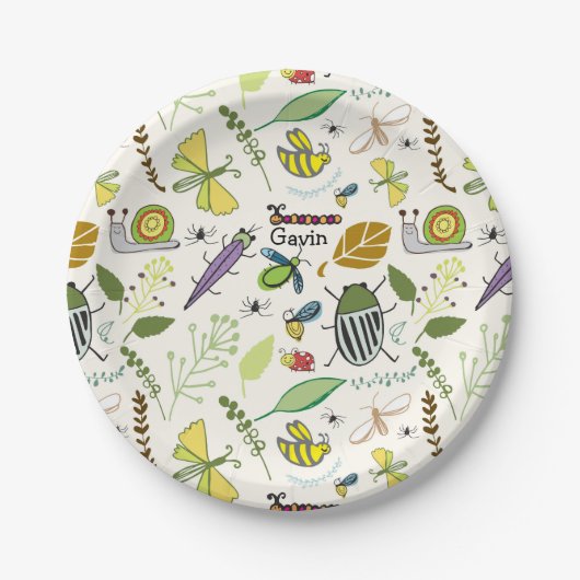 Bug Verjaardag Borden gepersonaliseerd Papieren Bordje (Voorkant)