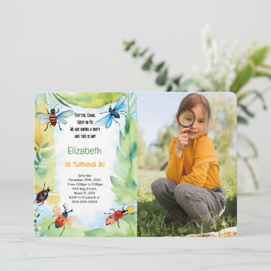 Bug Verjaardag Foto Kaart (Staand voorkant)