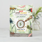 Bug Verjaardag Kinder uitnodiging (Staand voorkant)