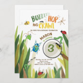 Bug Verjaardag Uitnodiging Insect Bugs Boy Bugging (Voorkant / Achterkant)