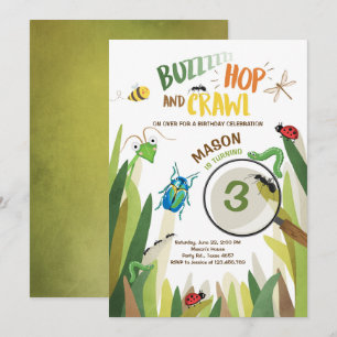 Bug Verjaardag Uitnodiging Insect Bugs Boy Bugging