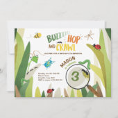 Bug Verjaardag Uitnodiging Insect Bugs Boy Bugging (Voorkant)