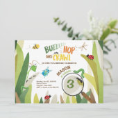 Bug Verjaardag Uitnodiging Insect Bugs Boy Bugging (Staand voorkant)