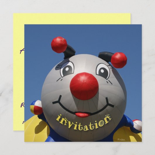 bug-verjaardagsuitnodiging kaart (Voorkant / Achterkant)