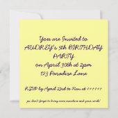 bug-verjaardagsuitnodiging kaart (Achterkant)