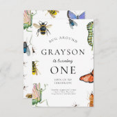 Bug verjaardagsuitnodiging voor kinderen kaart (Voorkant / Achterkant)