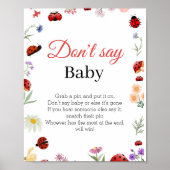 Bug Zeg niet Baby Baby shower Spelbord Poster (Voorkant)