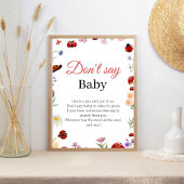 Bug Zeg niet Baby Baby shower Spelbord Poster
