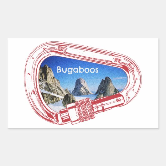 Bugaboos bergbeklimmer Carabiner Rechthoekige Sticker (Voorkant)