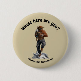 Bugbear Hero Child Rescue Fantasy Art Button