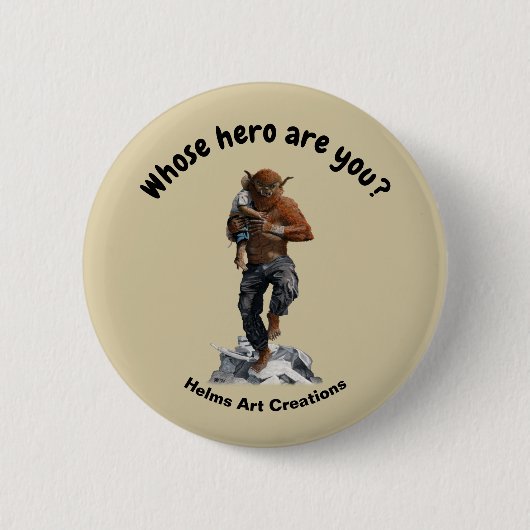 Bugbear Hero Child Rescue Fantasy Art Button (Voorkant)