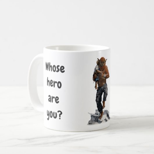 Bugbear Hero Child Rescue Fantasy Art Coffee Mok (Voorkant links)