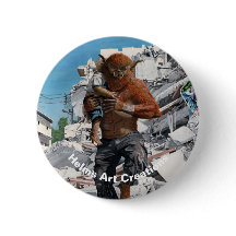Bugbear Hero redt kind fantasie kunst Button