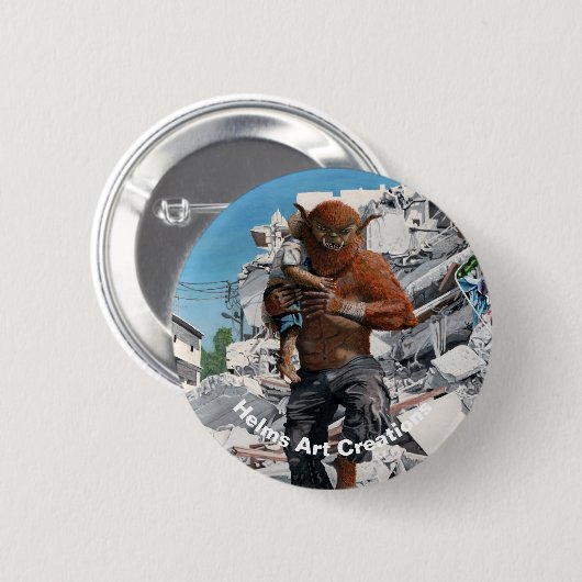 Bugbear Hero redt kind fantasie kunst Button (Voorkant /achterkant)