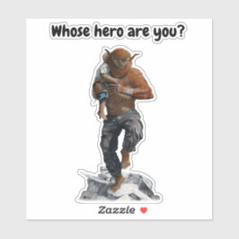 Bugbear Hero redt kind fantasie kunst Sticker