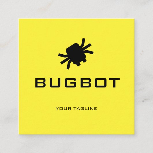 Bugbot-logo | Tech- of robotica merk Vierkante Visitekaartje (Voorkant)