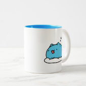 BugCat Capoo kat, Kawaii Comic kat slapen Tweekleurige Koffiemok (Voorkant rechts)