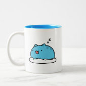 BugCat Capoo kat, Kawaii Comic kat slapen Tweekleurige Koffiemok (Links)
