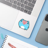 BugCat Capoo kus Sticker (Laptop met iPhone)
