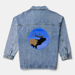 Bugelend eland in de winter - originele dieren in denim jacket