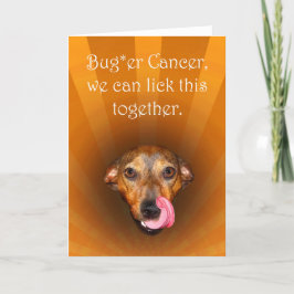Bugger kanker, hond likken lippen, gezond worden kaart
