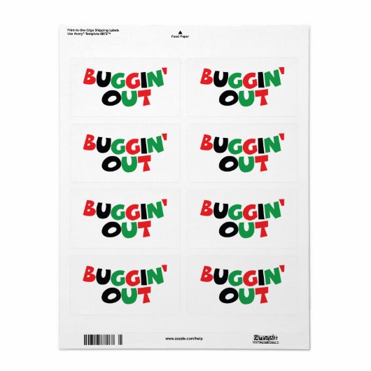 Buggin-out Etiket (Full Sheet)