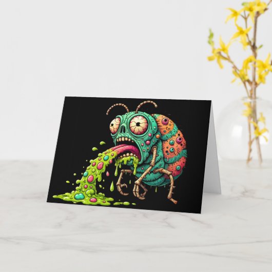 Bugging uit hilarisch bruto puking bug kaart (Gele Bloem)