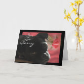 Buggs Dog Belated - Aangepaste gelegenheid Kaart (Gele Bloem)
