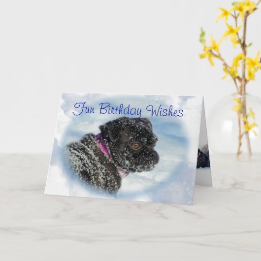 Buggs Dog in Sneeuwkaart om het even welke gelegen Kaart (Gele Bloem)