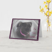 Buggs Dog Susie-customize elke gelegenheid Kaart (Gele Bloem)