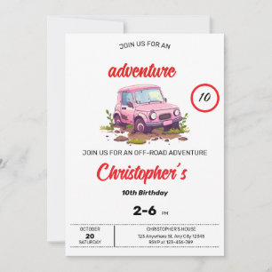 Buggy Adventure Verjaardag Uitnodiging