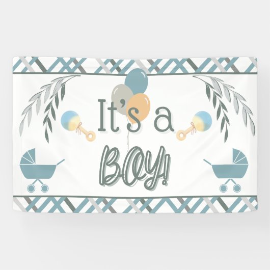 Buggy Boy baby shower banner (Horizontaal)