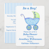 Buggy Carriage is een Baby shower-uitnodiging Kaart (Voorkant / Achterkant)