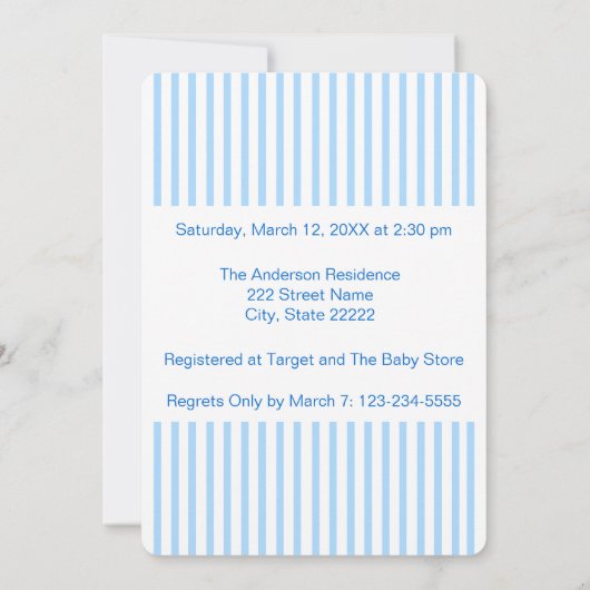 Buggy Carriage is een Baby shower-uitnodiging Kaart (Achterkant)