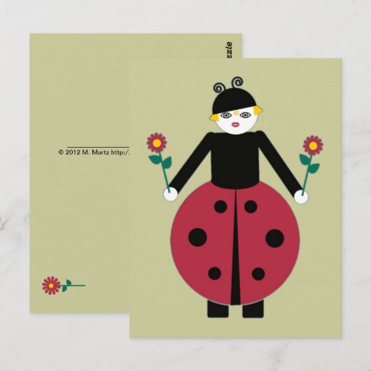 Buggy Martzkins Ladybug Briefkaart (Voorkant / Achterkant)