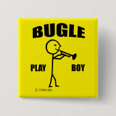 Bugle Play Boy Vierkante Button 5,1 Cm (Voorkant)