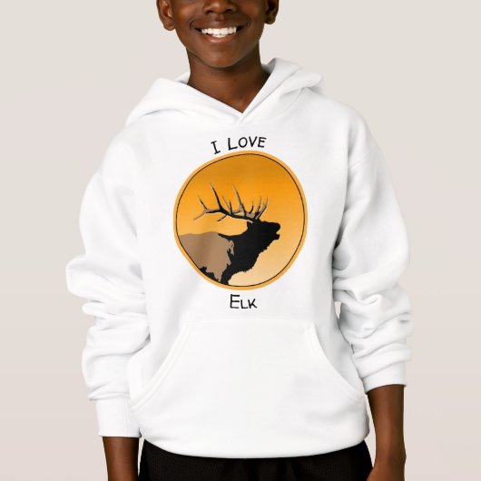 Bugling Bull Elk bij Sunset Original Wildlife Art (Voorkant)
