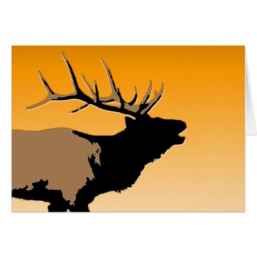 Bugling Bull Elk bij Sunset Original Wildlife Art (Voorkant Horizontaal)