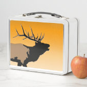 Bugling Bull Elk bij Sunset Original Wildlife Art (In situ)