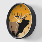 Bugling Bull Elk bij Sunset Original Wildlife Art (Hoek)