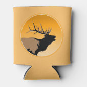 Bugling Bull Elk bij Sunset Original Wildlife Art Blikjeskoeler (Voorkant)