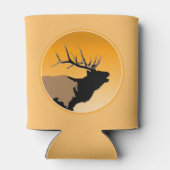 Bugling Bull Elk bij Sunset Original Wildlife Art Blikjeskoeler (Achterkant)