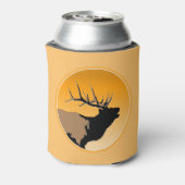 Bugling Bull Elk bij Sunset Original Wildlife Art Blikjeskoeler (Blikje Achterkant)