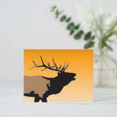 Bugling Bull Elk bij Sunset Original Wildlife Art Briefkaart (Staand voorkant)