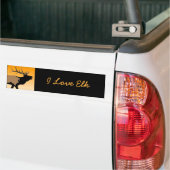 Bugling Bull Elk bij Sunset Original Wildlife Art Bumpersticker (Op Truck)