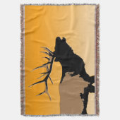 Bugling Bull Elk bij Sunset Original Wildlife Art Deken (Voorkant Verticaal)