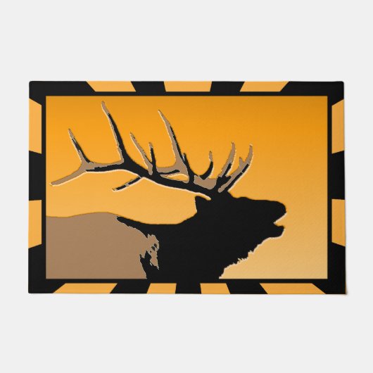 Bugling Bull Elk bij Sunset Original Wildlife Art Deurmat (Voorkant)