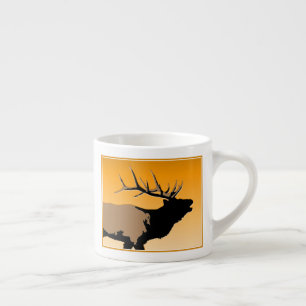 Bugling Bull Elk bij Sunset Original Wildlife Art Espresso Kop