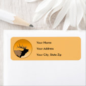 Bugling Bull Elk bij Sunset Original Wildlife Art Etiket (Insitu)